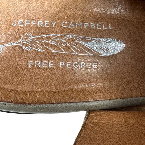 Jeffrey Campbell x Free People Boho Heels SZ 7.5 Open Toe Lace Front Booties - Picture 10 of 11